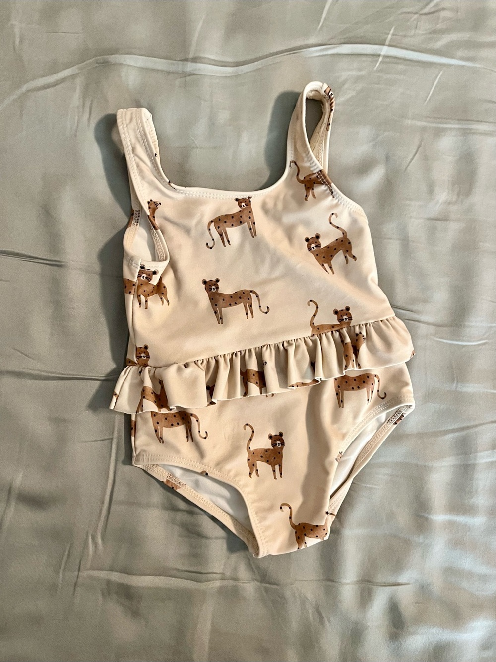 Rylee + Cru Cheetah Print Skirted Swimsuit 6-12m